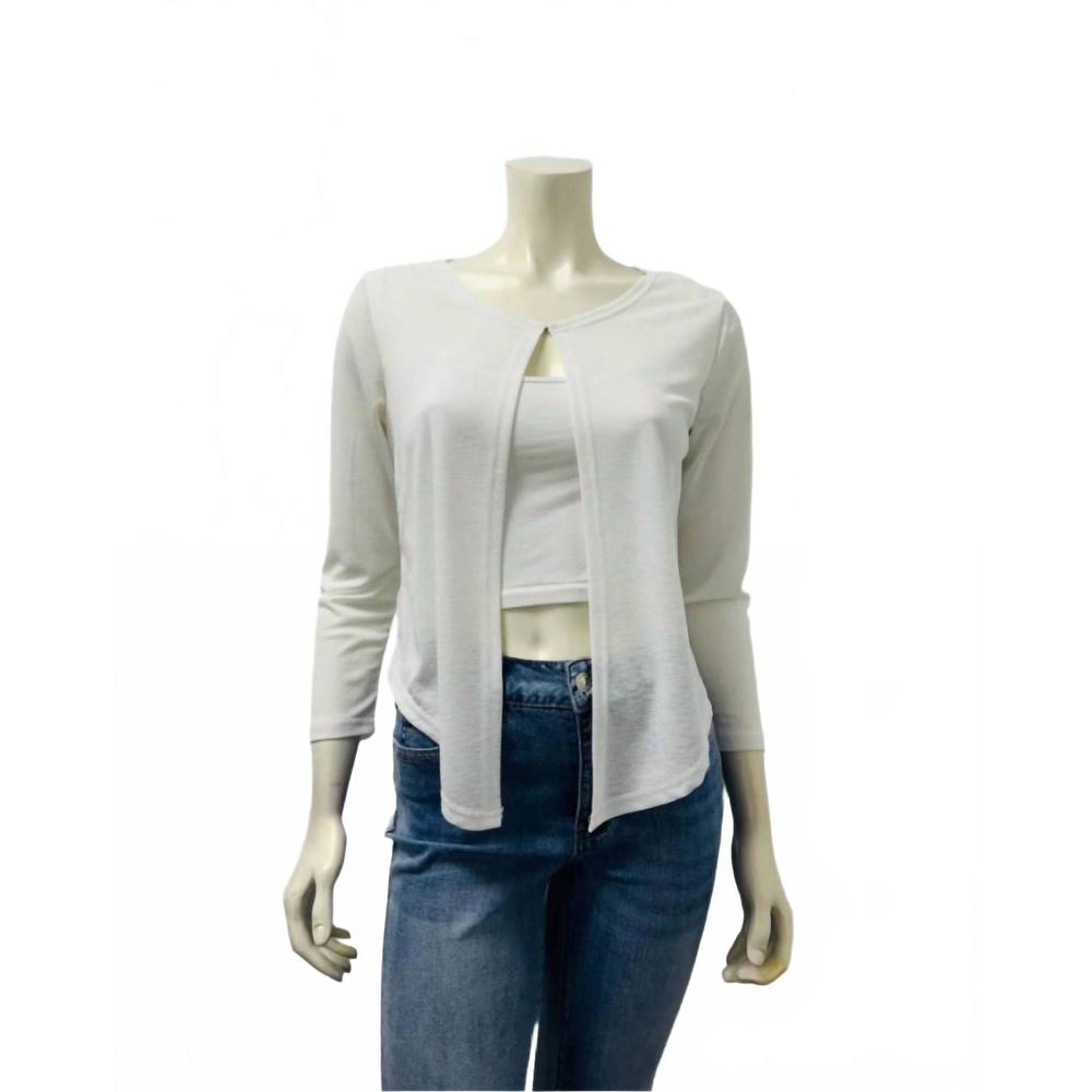 NEW VARIATIONS women's shrug in white